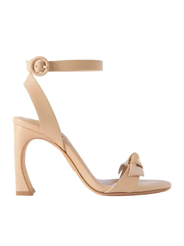 Clarita Bow-detailed Leather Sandals - Neutrals