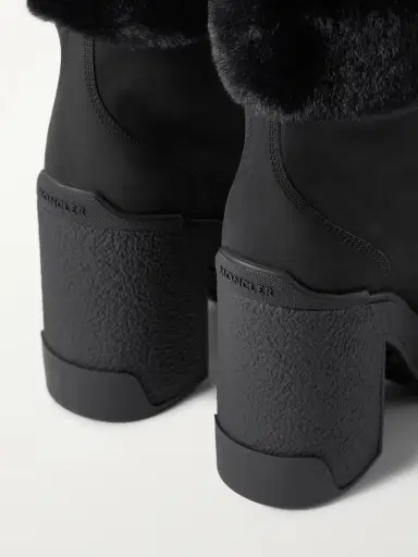 Moncler Claudia Faux Fur-trimmed Nubuck Ankle Boot | Thumbnail 5
