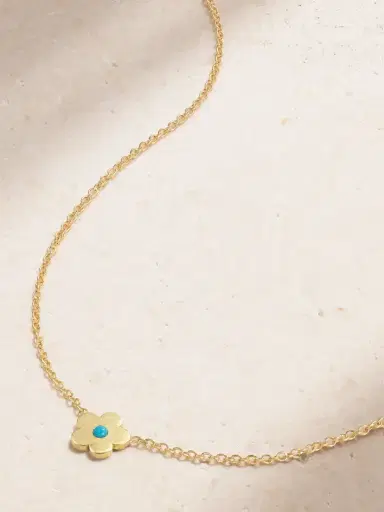 Jennifer Meyer Mini Daisy 18-karat Gold Turquoise Necklace | Thumbnail 1