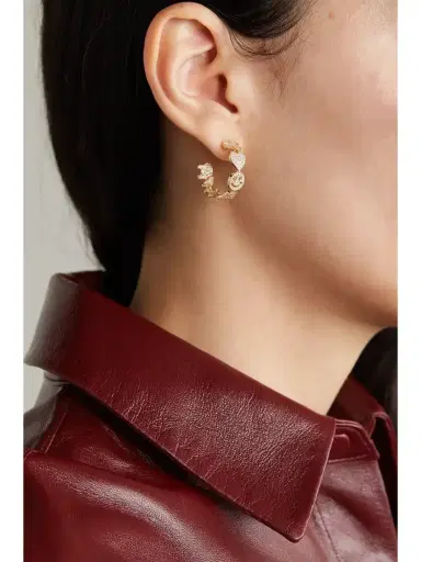 Sydney Evan Medium Icon 14-karat Gold Diamond Hoop Earrings | Thumbnail 2 Sydney Evan Medium Icon 14-karat Gold Diamond Hoop Earrings | Thumbnail 2