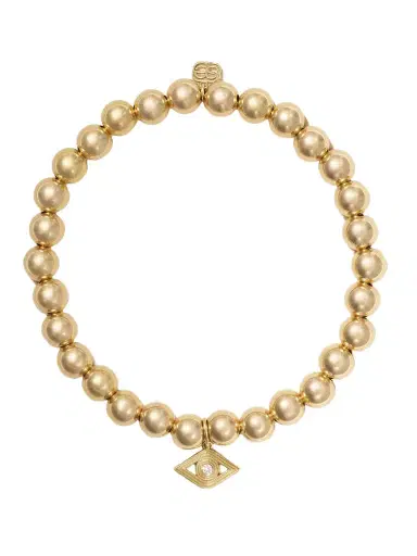 Sydney Evan Fluted Evil Eye 14-karat Diamond Bracelet | Thumbnail 1
