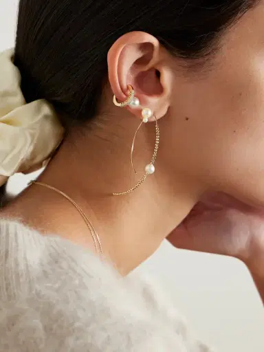 Mizuki 14-karat Gold Pearl Earrings | Thumbnail 2 Mizuki 14-karat Gold Pearl Earrings | Thumbnail 2