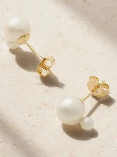 Mizuki 14-karat Gold Pearl Earrings | Thumbnail 3 Mizuki 14-karat Gold Pearl Earrings | Thumbnail 3