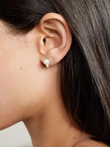 Mizuki 14-karat Gold Pearl Earrings | Thumbnail 4 Mizuki 14-karat Gold Pearl Earrings | Thumbnail 4