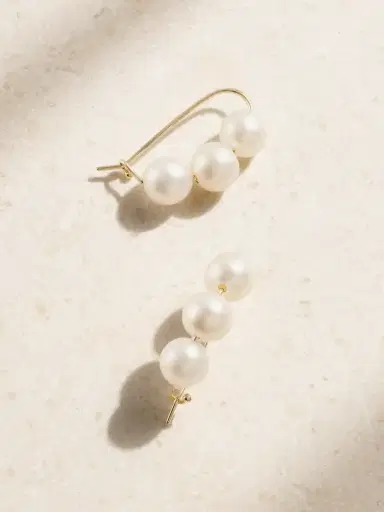 Mizuki 14-karat Gold Pearl Earrings | Thumbnail 1 Mizuki 14-karat Gold Pearl Earrings | Thumbnail 1