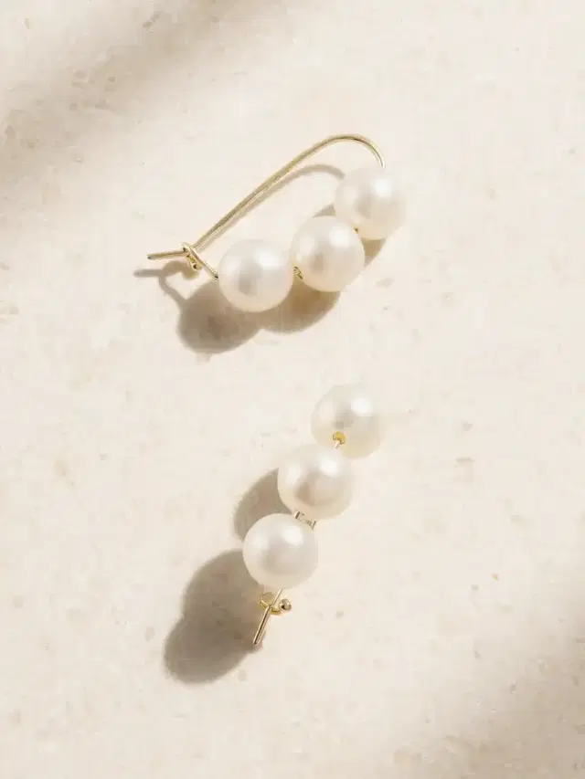 Mizuki 14-karat Gold Pearl Earrings