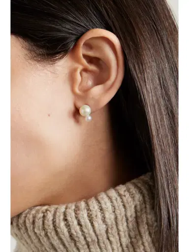 Mizuki 14-karat Gold Pearl Earrings | Thumbnail 2 Mizuki 14-karat Gold Pearl Earrings | Thumbnail 2