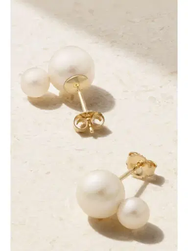 Mizuki 14-karat Gold Pearl Earrings | Thumbnail 3 Mizuki 14-karat Gold Pearl Earrings | Thumbnail 3