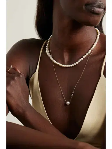 Mizuki 14-karat Gold, Pearl And Diamond Necklace | Thumbnail 5