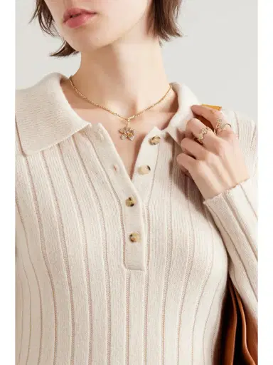 Sydney Evan Large Plumeria 14-karat Gold Diamond And Sapphire Necklace | Thumbnail 5 Sydney Evan Large Plumeria 14-karat Gold Diamond And Sapphire Necklace | Thumbnail 5