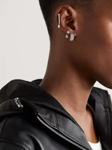 Anita Ko Orbit 18-karat White Gold Diamond Single Earring | Thumbnail 4 Anita Ko Orbit 18-karat White Gold Diamond Single Earring | Thumbnail 4