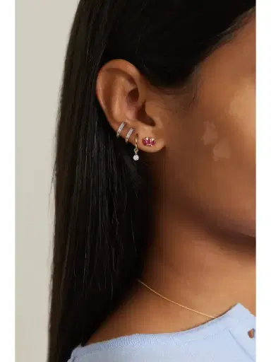 STONE AND STRAND 10-karat Gold, Ruby And Diamond Single Earring | Thumbnail 4 STONE AND STRAND 10-karat Gold, Ruby And Diamond Single Earring | Thumbnail 4
