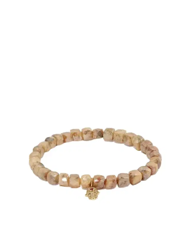 Small Hamsa 14-karat Gold, Quartz And Diamond Bracelet