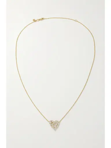 Sydney Evan Cocktail Heart 14-karat Gold Diamond Necklace | Thumbnail 4
