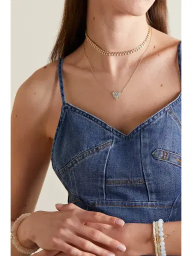 Sydney Evan Cocktail Heart 14-karat Gold Diamond Necklace | Thumbnail 5