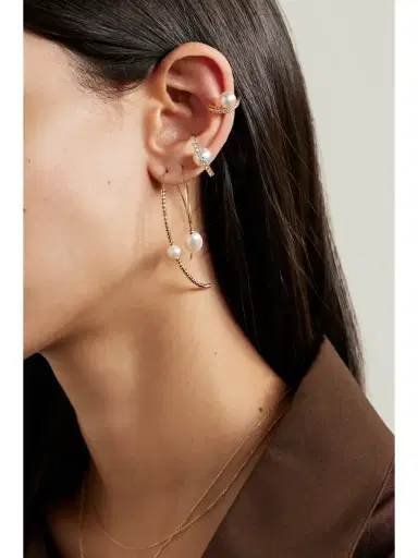 Mizuki 14-karat Gold Pearl Earrings | Thumbnail 2