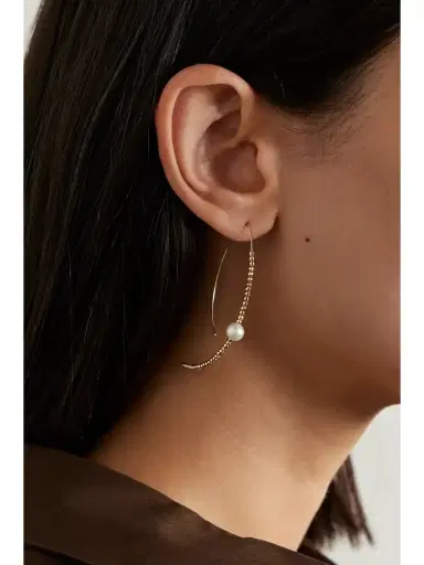 Mizuki 14-karat Gold Pearl Earrings | Thumbnail 4