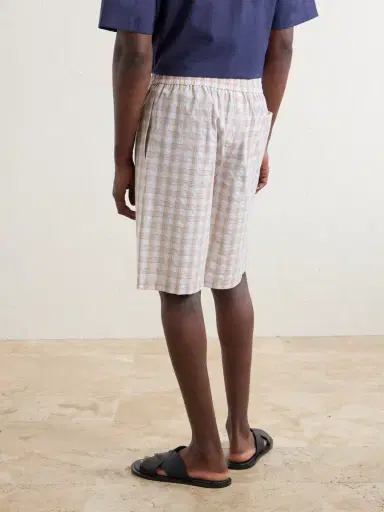 Sydney Evan Paula's Ibiza Straight-Leg Checked Cotton Shorts - Men | Thumbnail 9