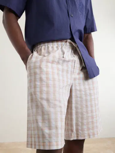 Sydney Evan Paula's Ibiza Straight-Leg Checked Cotton Shorts - Men | Thumbnail 10