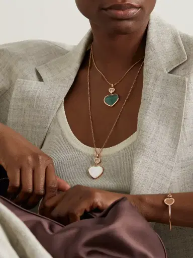 Chopard Happy Hearts 18-karat Rose Gold, Mother-of-pearl And Diamond Necklace | Thumbnail 5