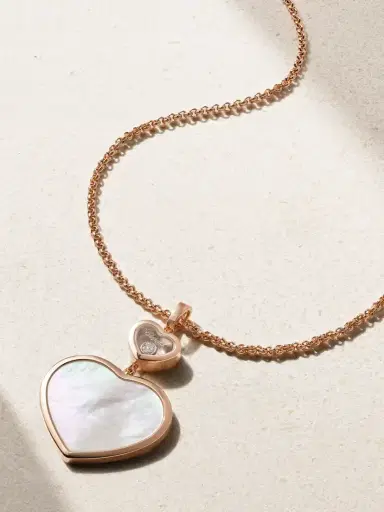 Chopard Happy Hearts 18-karat Rose Gold, Mother-of-pearl And Diamond Necklace | Thumbnail 1