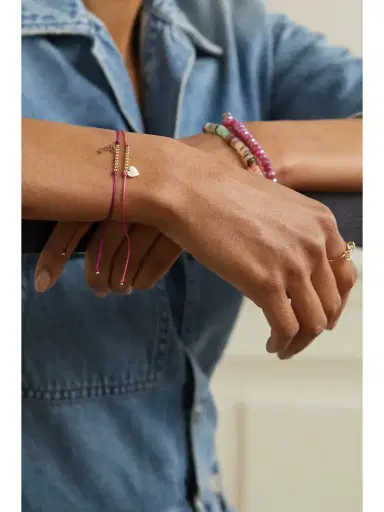 Sydney Evan Pure Heart 14-karat Gold Cord Bracelet | Thumbnail 2