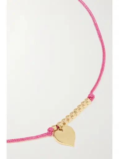 Sydney Evan Pure Heart 14-karat Gold Cord Bracelet | Thumbnail 4