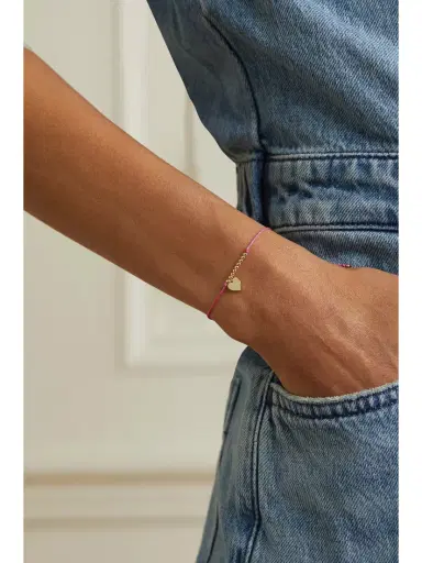 Sydney Evan Pure Heart 14-karat Gold Cord Bracelet | Thumbnail 5