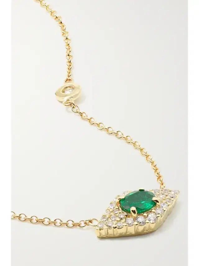14-karat Gold, Emerald And Diamond Necklace