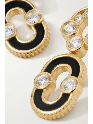 Viltier Magnetic Solo 18-karat Gold, Onyx And Diamond Earrings | Thumbnail 4 Viltier Magnetic Solo 18-karat Gold, Onyx And Diamond Earrings | Thumbnail 4