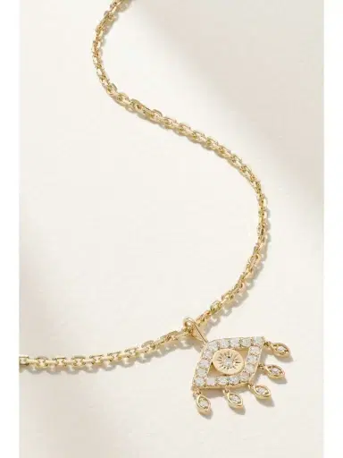 Sydney Evan Evil Eye 14-karat Gold Diamond Necklace | Thumbnail 4