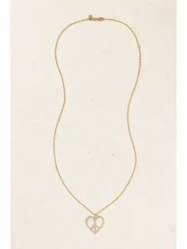 Sydney Evan Peace Heart Xl 14-karat Gold Diamond Necklace | Thumbnail 4