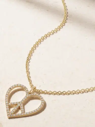 Sydney Evan Peace Heart Xl 14-karat Gold Diamond Necklace | Thumbnail 1