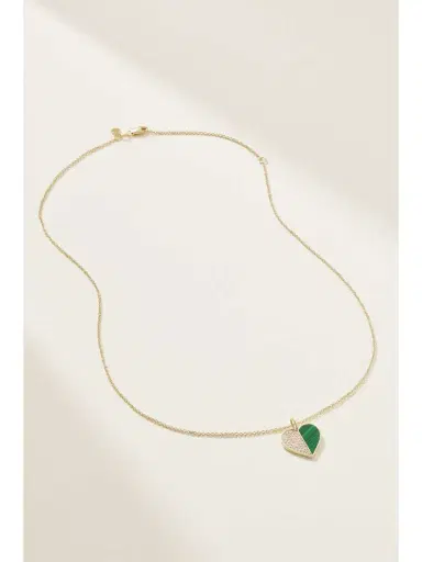 Sydney Evan 14-karat Gold, Malachite And Diamond Necklace | Thumbnail 4