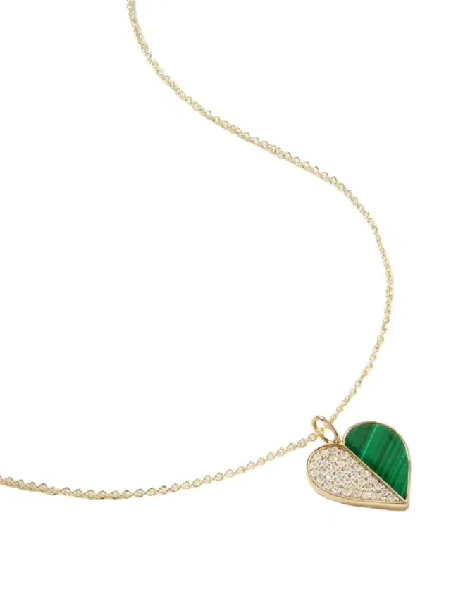 Sydney Evan 14-karat Gold, Malachite And Diamond Necklace
