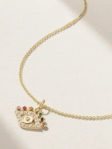 Sydney Evan Evil Eye 14-karat Gold Multi-stone Necklace | Thumbnail 1 Sydney Evan Evil Eye 14-karat Gold Multi-stone Necklace | Thumbnail 1