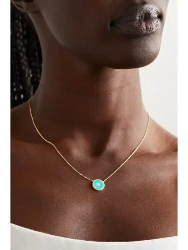 Jennifer Meyer Mini Evil Eye 18-karat Gold, Turquoise And Diamond Necklace | Thumbnail 2