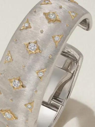 Buccellati 18-karat White And Yellow Gold Diamond Cuff | Thumbnail 3 Buccellati 18-karat White And Yellow Gold Diamond Cuff | Thumbnail 3