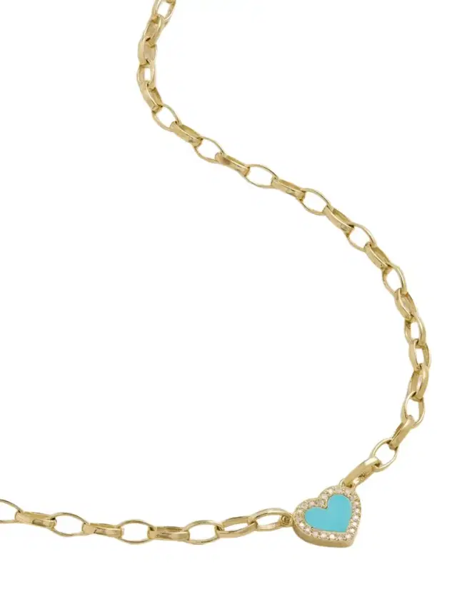 Jennifer Meyer Small Edith 18-karat Gold, Turquoise And Diamond Necklace