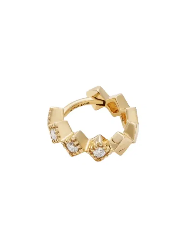 14-karat Gold Diamond Single Hoop Earring