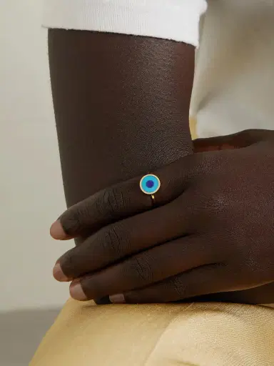 Jennifer Meyer Evil Eye 18-karat Gold, Turquoise And Lapis Lazuli Ring | Thumbnail 2