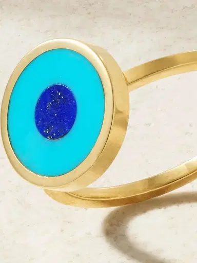 Jennifer Meyer Evil Eye 18-karat Gold, Turquoise And Lapis Lazuli Ring | Thumbnail 4