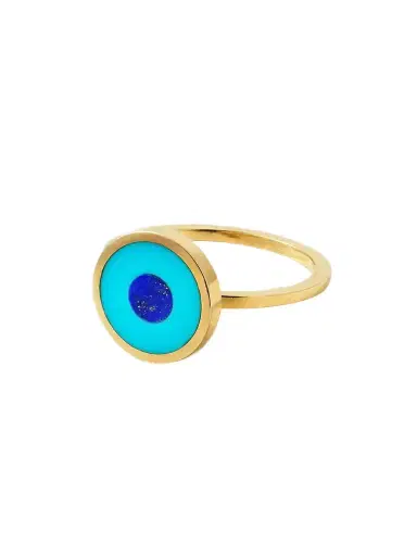 Jennifer Meyer Evil Eye 18-karat Gold, Turquoise And Lapis Lazuli Ring | Thumbnail 1