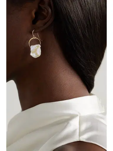 Melissa Joy Manning 14-karat Recycled Gold Pearl Earrings | Thumbnail 2