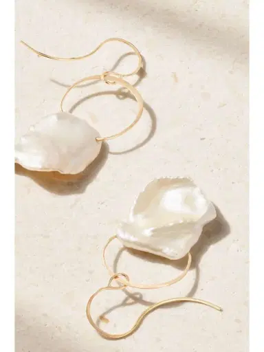 Melissa Joy Manning 14-karat Recycled Gold Pearl Earrings | Thumbnail 3