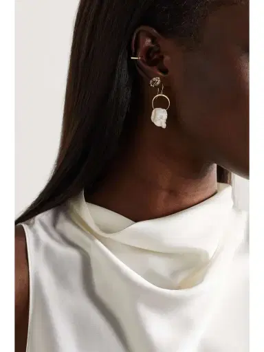 Melissa Joy Manning 14-karat Recycled Gold Pearl Earrings | Thumbnail 4