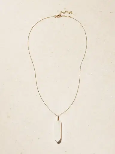 Mateo 14-karat Gold, Quartz And Diamond Necklace | Thumbnail 4