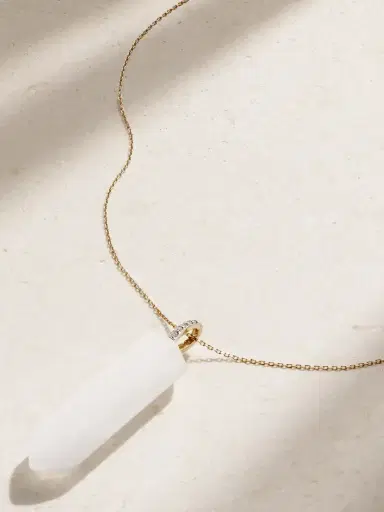 Mateo 14-karat Gold, Quartz And Diamond Necklace | Thumbnail 1