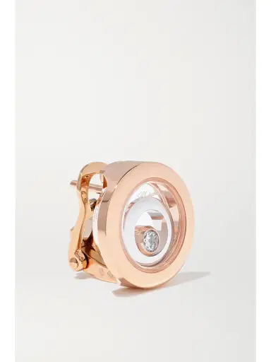 Chopard Happy Spirit 18-karat Rose And White Gold Diamond Earrings | Thumbnail 3