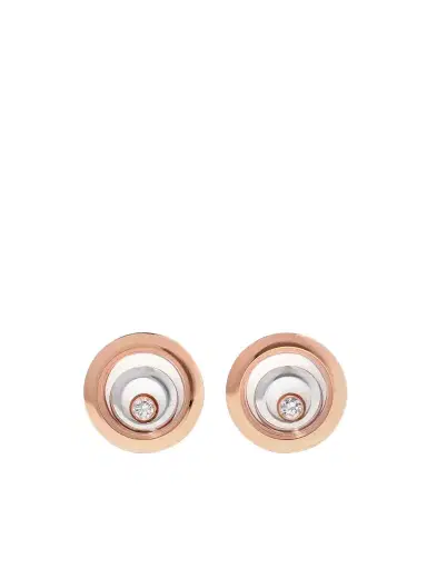 Chopard Happy Spirit 18-karat Rose And White Gold Diamond Earrings | Thumbnail 1